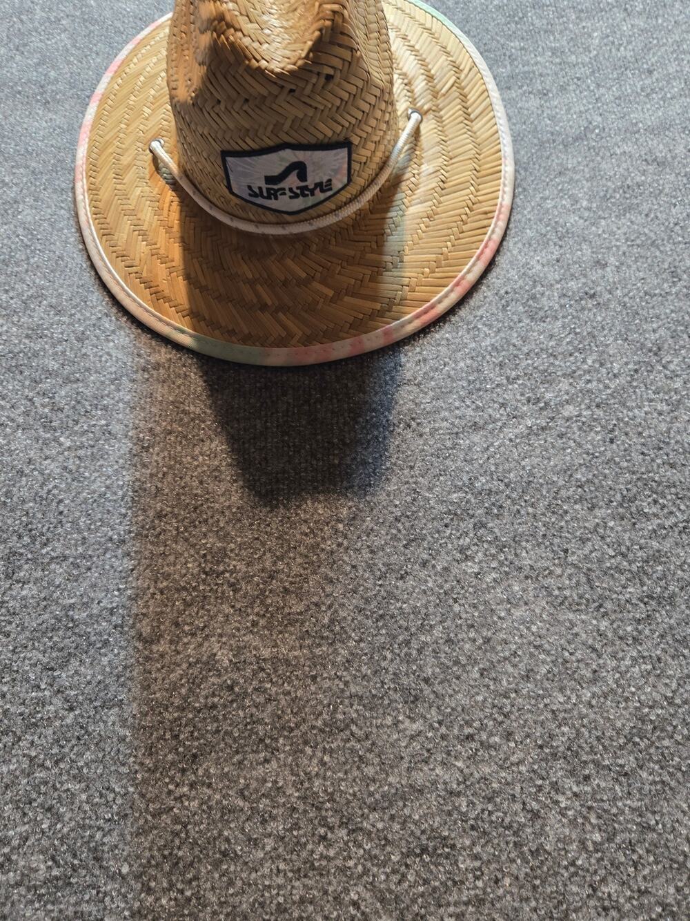 Surf Style Boys Straw Lifeguard Hat Tie Dye Pastel Underbrim Sun Beach Cap NWT